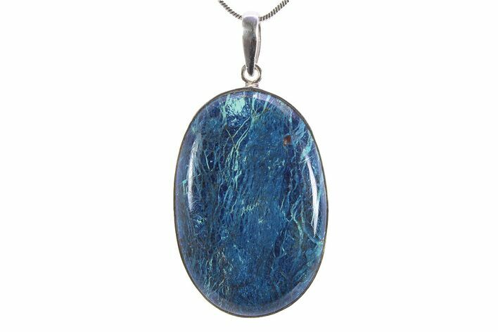 Vibrant Chrysocolla & Shattuckite Pendant - Sterling Silver #383004
